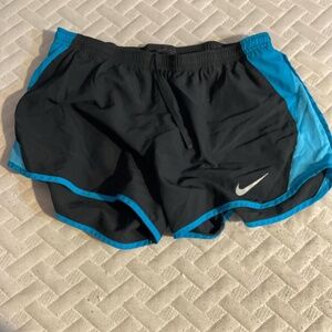 Nike Dri-Fit Black with Blue Stripe Active Shorts Medium